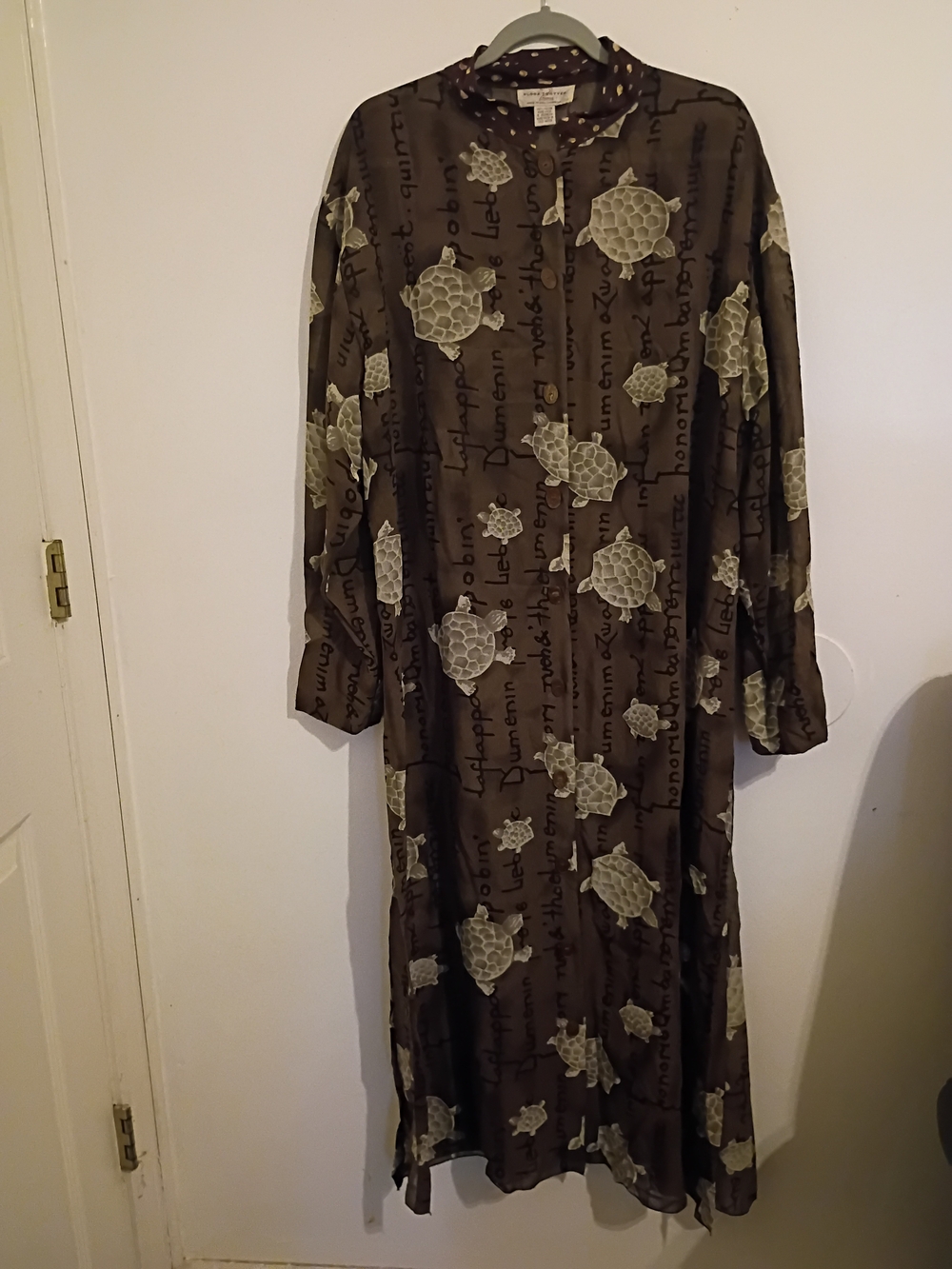 Globe Trotter 2 Brown Turtle-Print Maxi Dress- Cover Up Sz OX 14/16